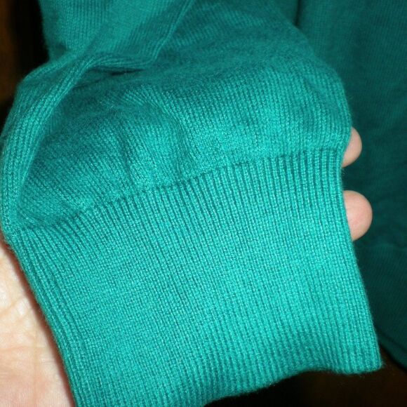 L.L. Bean Cotton/Cashmere Blend Sweater Mens Large Tall Teal Green - Picture 3 of 7